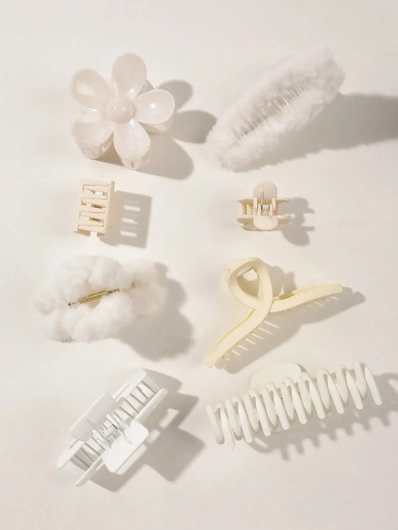 8Pcs Autumn Winter Pink Fashion Hair Accessories for Women 4.9Inch Large Hair Claw Clips,Matte Banana Clip,Strong Hold Jaw Clip