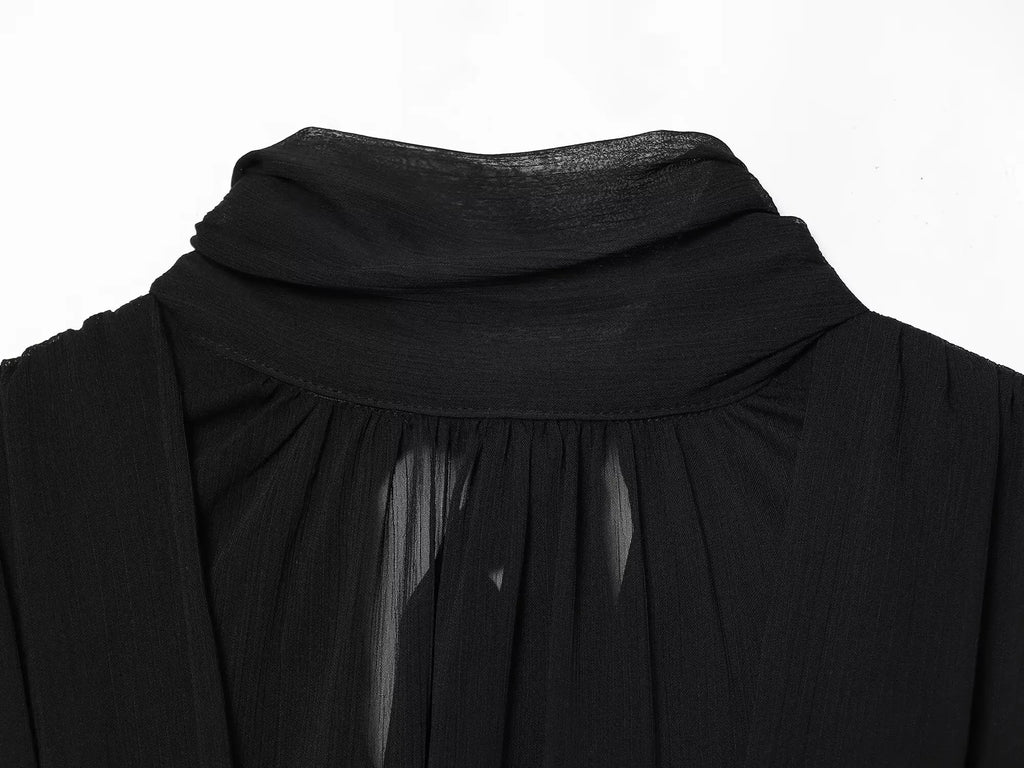 Women's Draped Balloon Vest Spring Summer High Neck Sleeveless Women Tank Top Crossover Puffed Hem Simple Female Chic Tops