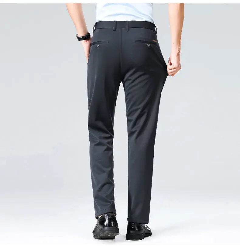 Men's Stretch Suit Pants Business Casual Dress Pants Wrinkle Resistant 4-Way Stretch Golf Casual Pants Spring Summer Blue Black