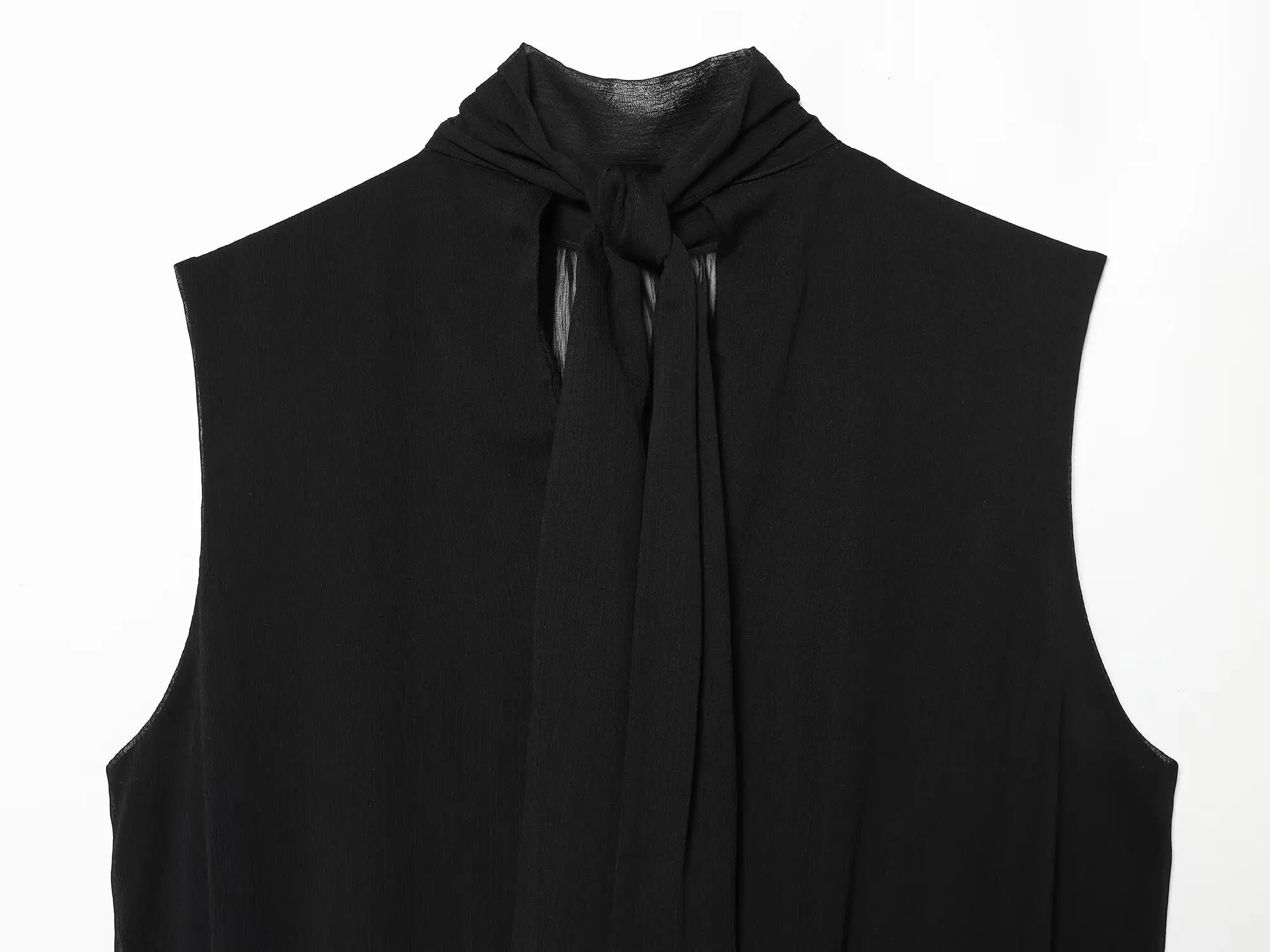 Women's Draped Balloon Vest Spring Summer High Neck Sleeveless Women Tank Top Crossover Puffed Hem Simple Female Chic Tops