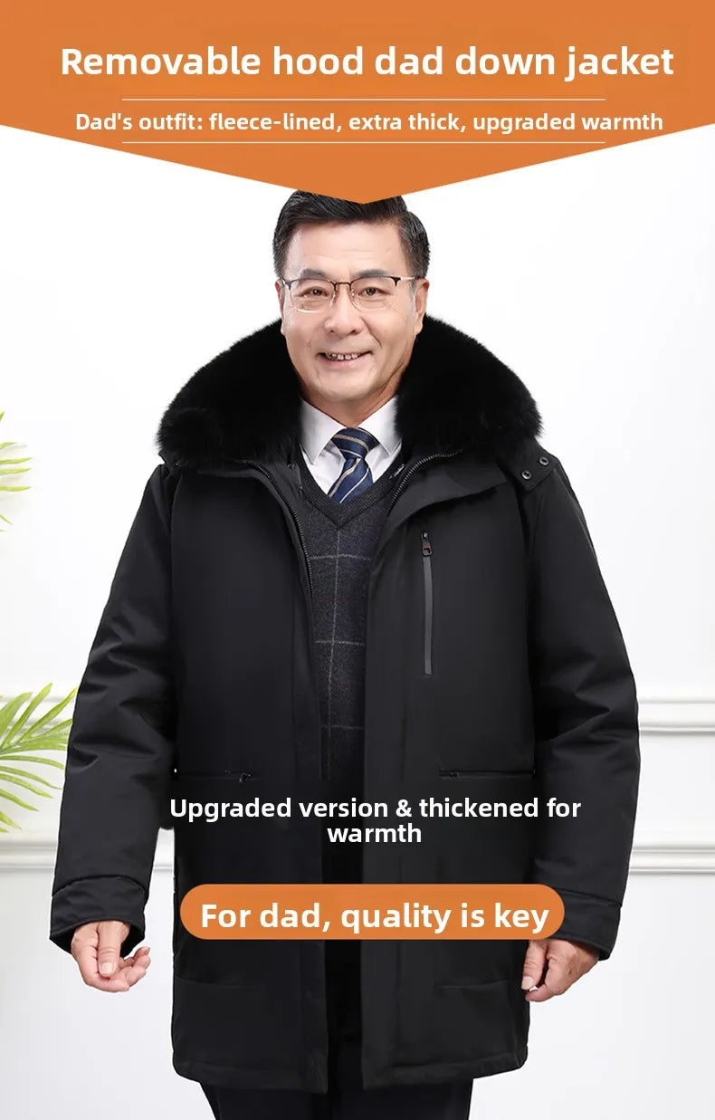 Canada Fashion Winter Jacket for Men Down Coat Parka Men's White Goose Down Jacket Long Padding Detachable Down Inner Liner H819