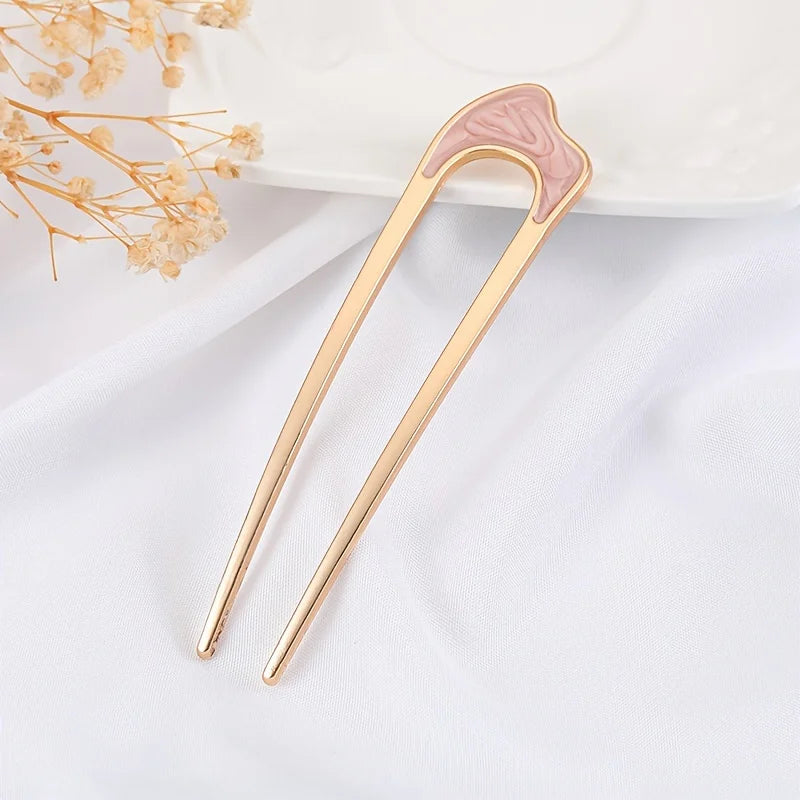 3pcs French Style U-shaped Hair Forks Vintage Hairpins Updo Bun Hair Accessories For Women Female