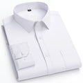 New Elasticity Anti-Wrinkle Men's Shirts Long Sleeves Dress Shirts For Men Slim Fit Camisa Social Business Blouse White Shirt