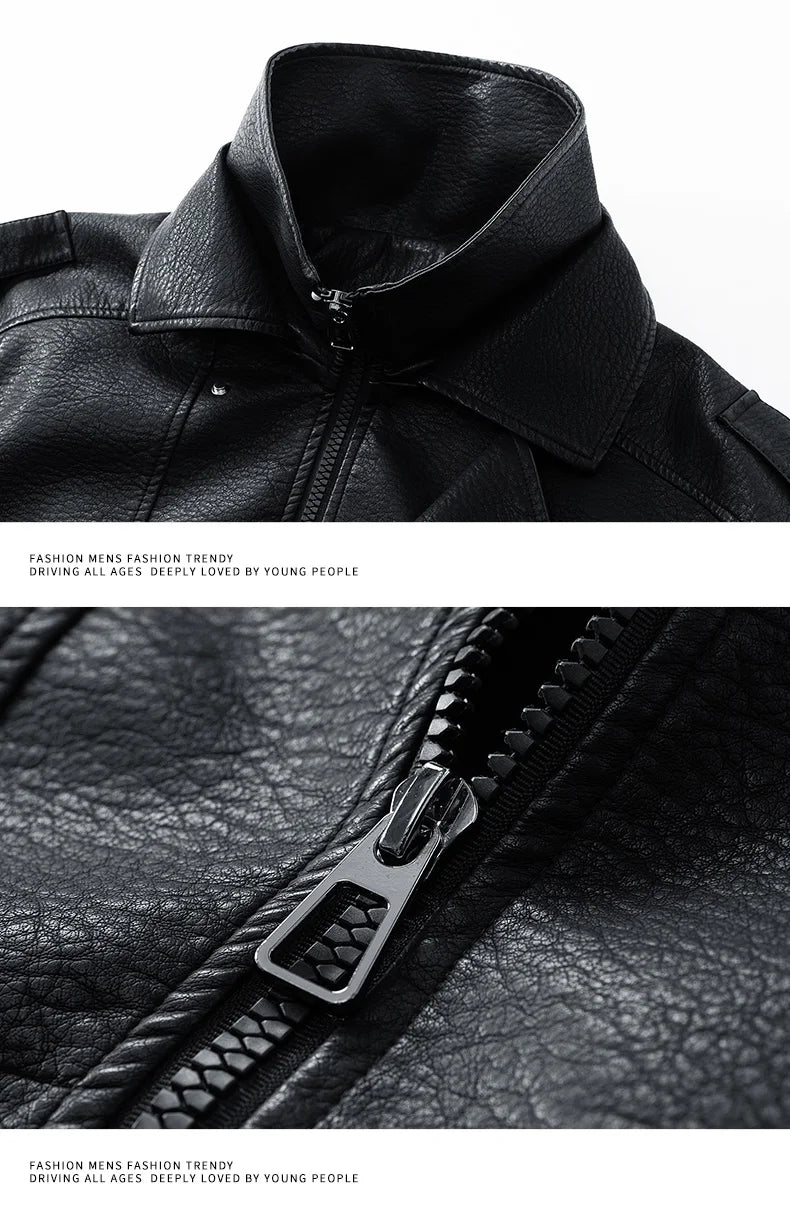 Autumn Winter New High Quality Outdoor Handsome Windproof Breathable Leather Jacket Comfortable Multi functional Trendy Jacket
