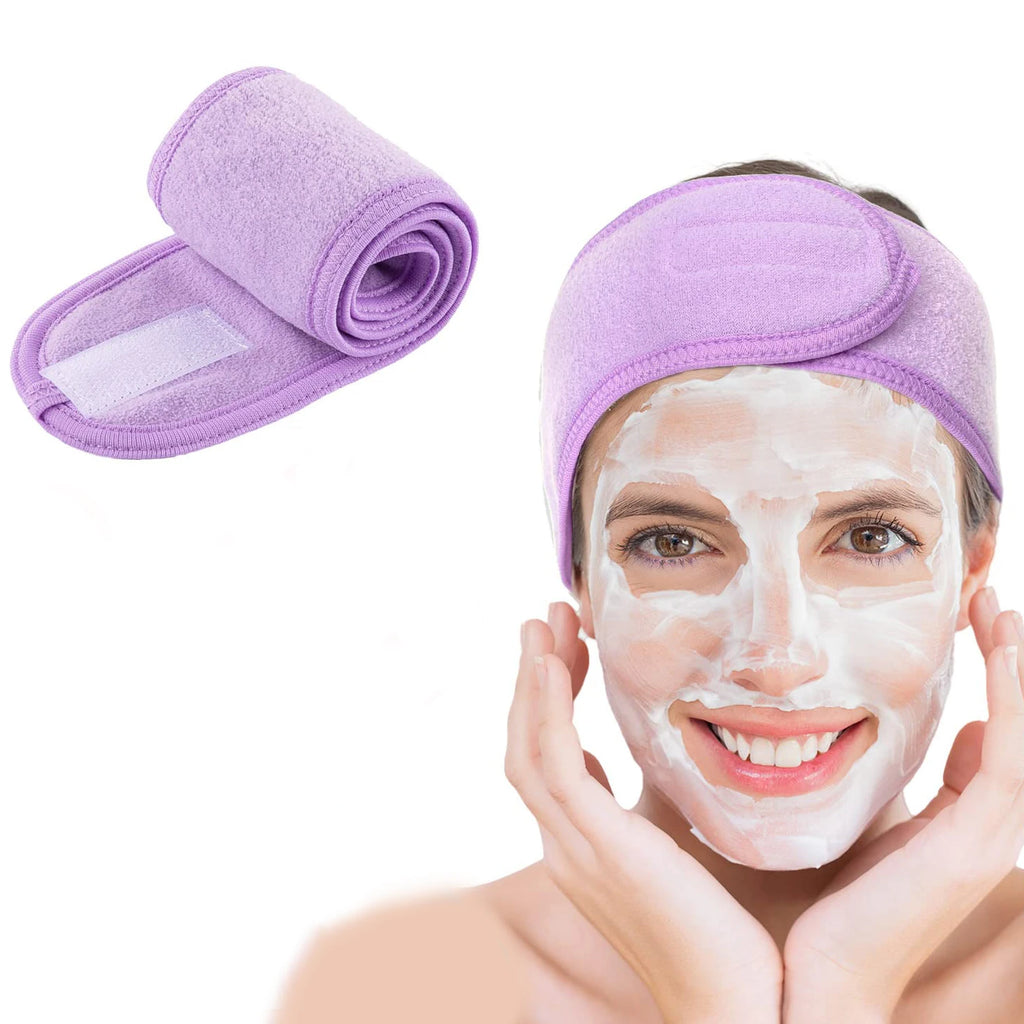 Women's Adjustable Wide Headband - Great Cosmetic Accessory for Yoga, Sports, Spa, Bath, Shower, Makeup and Face Wash