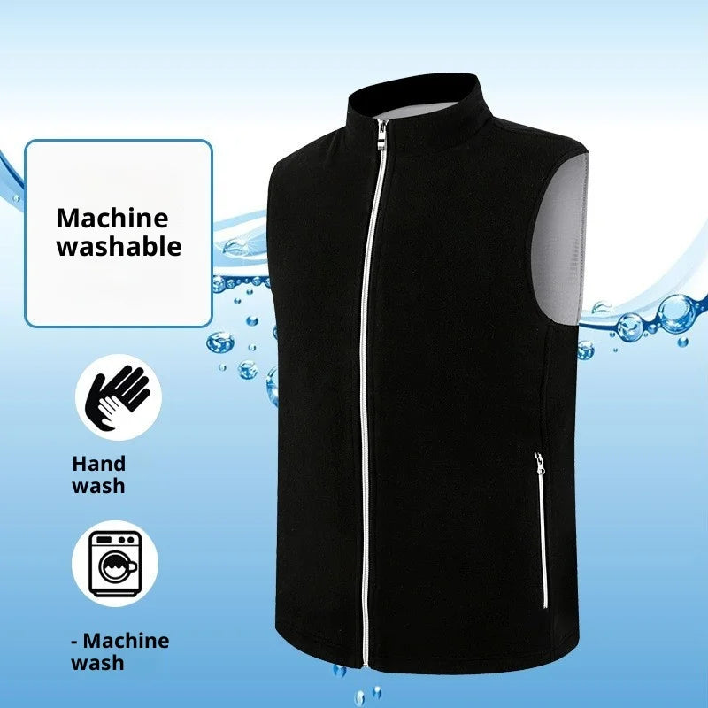 Heated Fleece Vest Smart Warming Jacket Winter Electric Thermal Coat Men Women USB Charging Lightweight Outdoor Sports