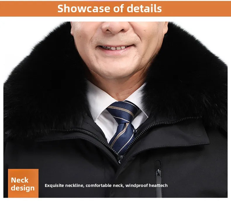 Canada Fashion Winter Jacket for Men Down Coat Parka Men's White Goose Down Jacket Long Padding Detachable Down Inner Liner H819