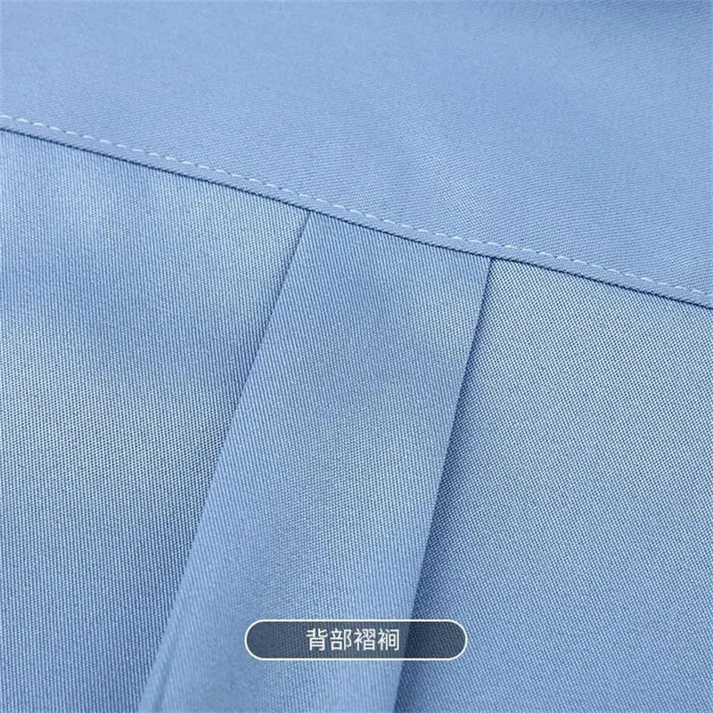 New Elasticity Anti-Wrinkle Men's Shirts Long Sleeves Dress Shirts For Men Slim Fit Camisa Social Business Blouse White Shirt