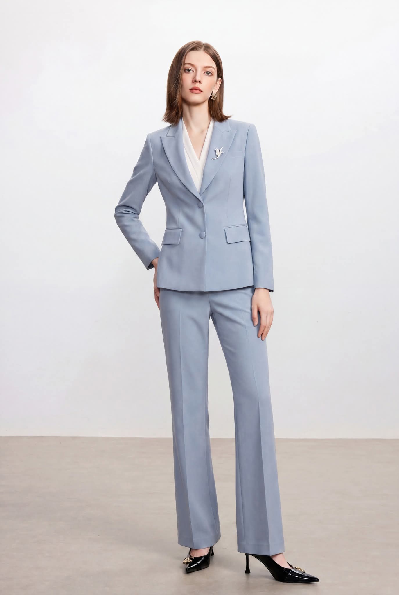 The Serene Skyline Modern Power Suit