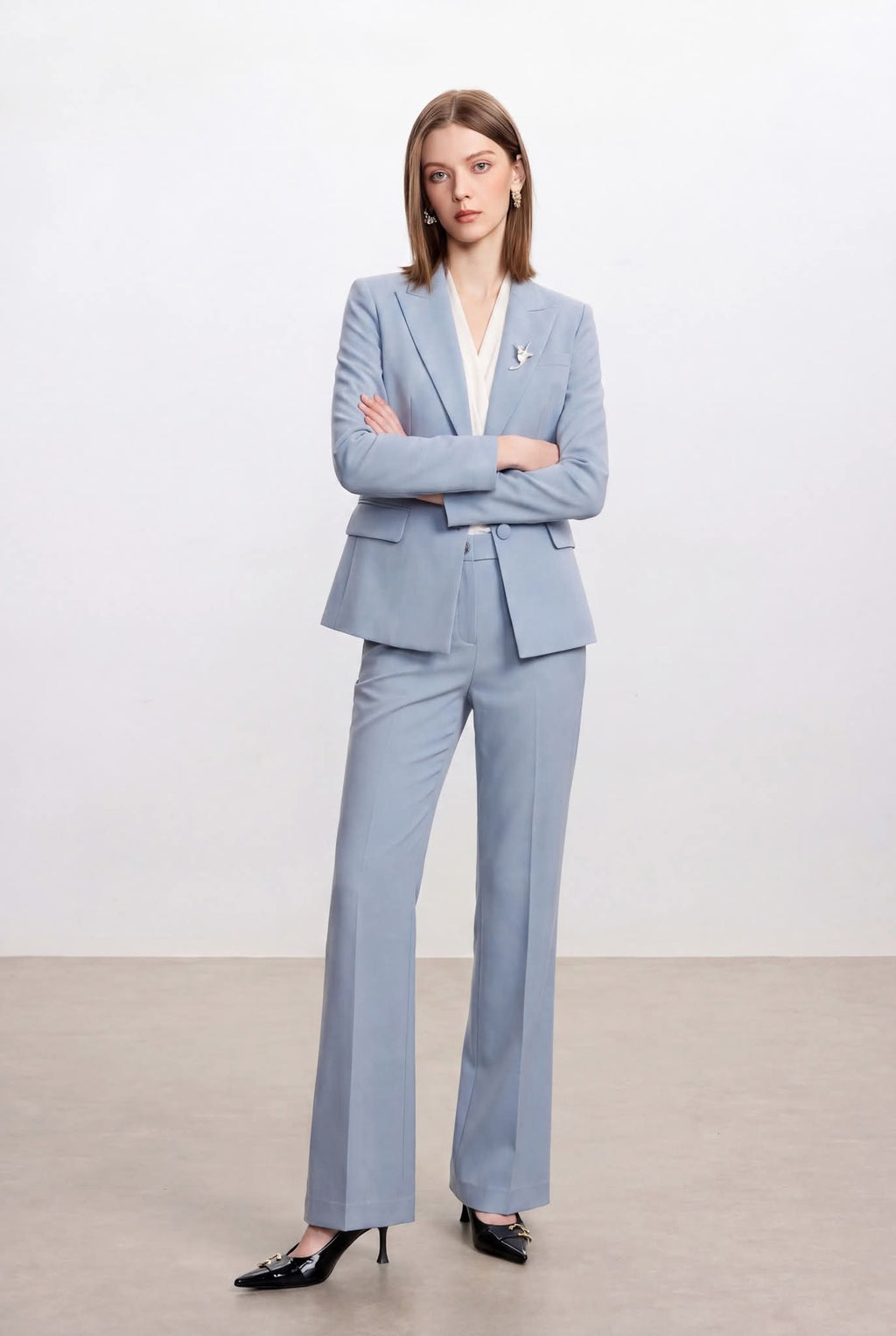The Serene Skyline Modern Power Suit